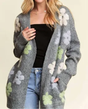 Adora - Puff Flower Sweater Cardi