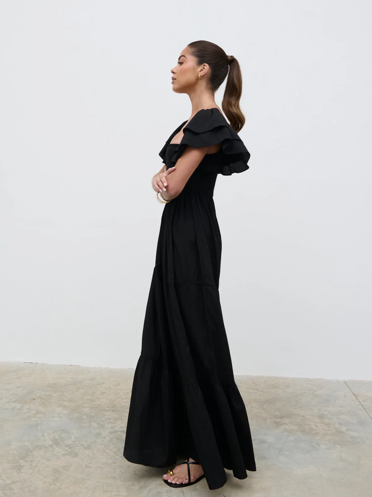 Althea Frill Easywear Day Dress - Black