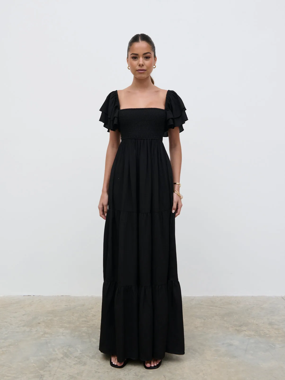 Althea Frill Easywear Day Dress - Black