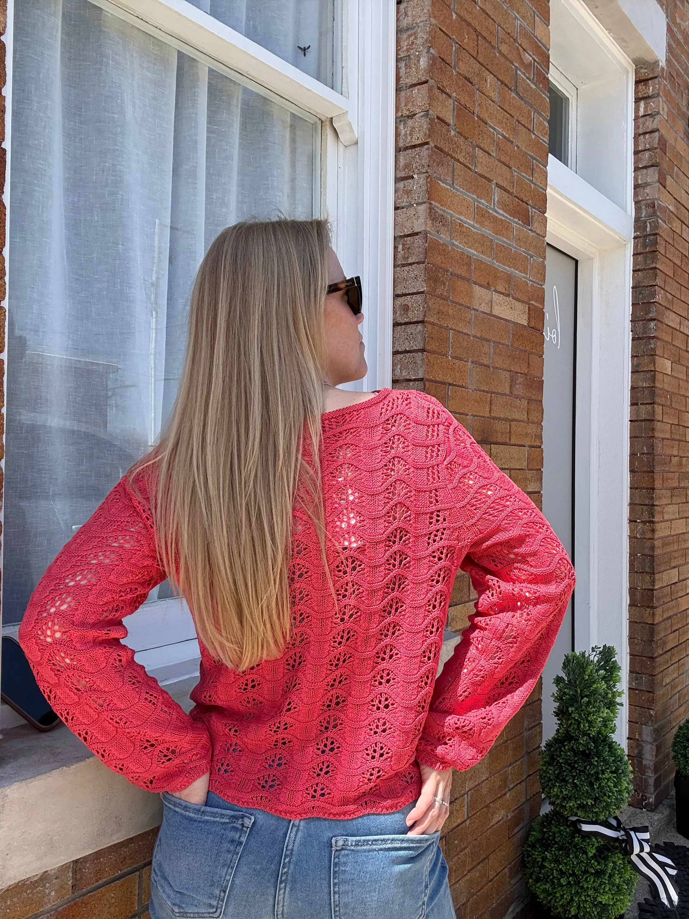 Azura Crochet Sweater Persimmon