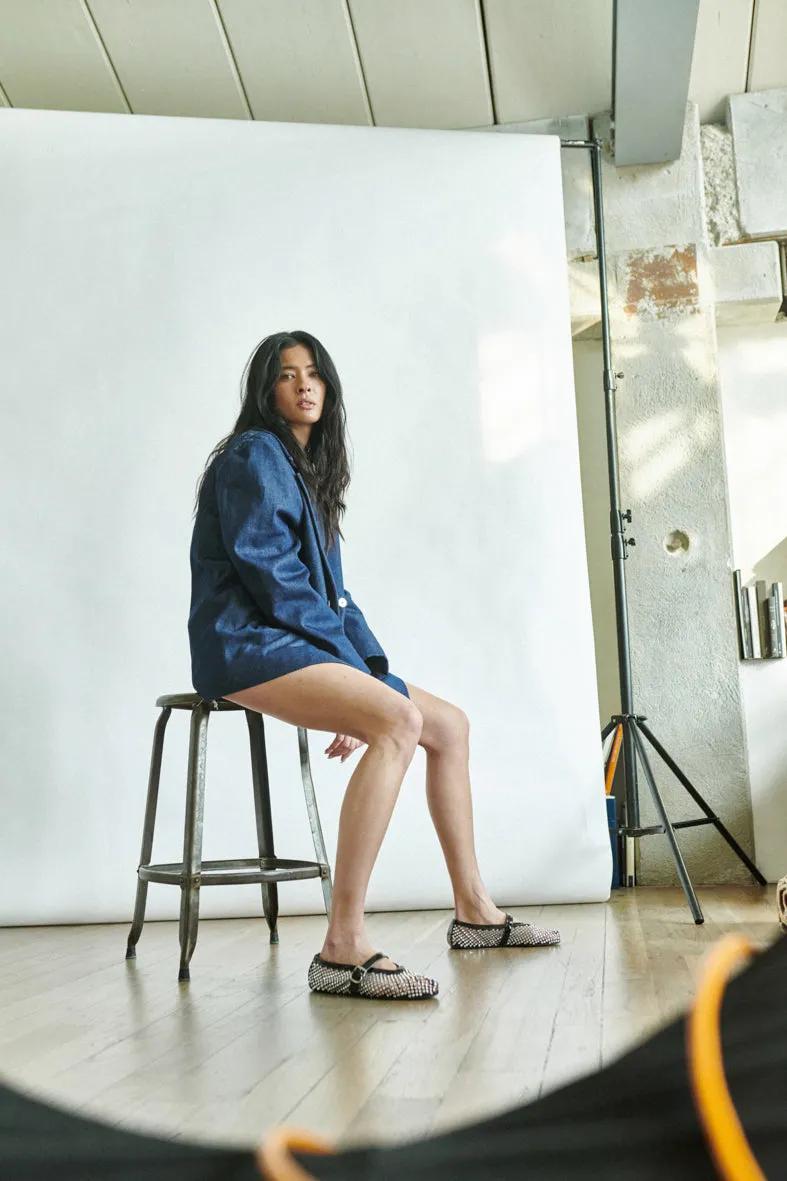 BK   Saturnino logo denim caban jacket