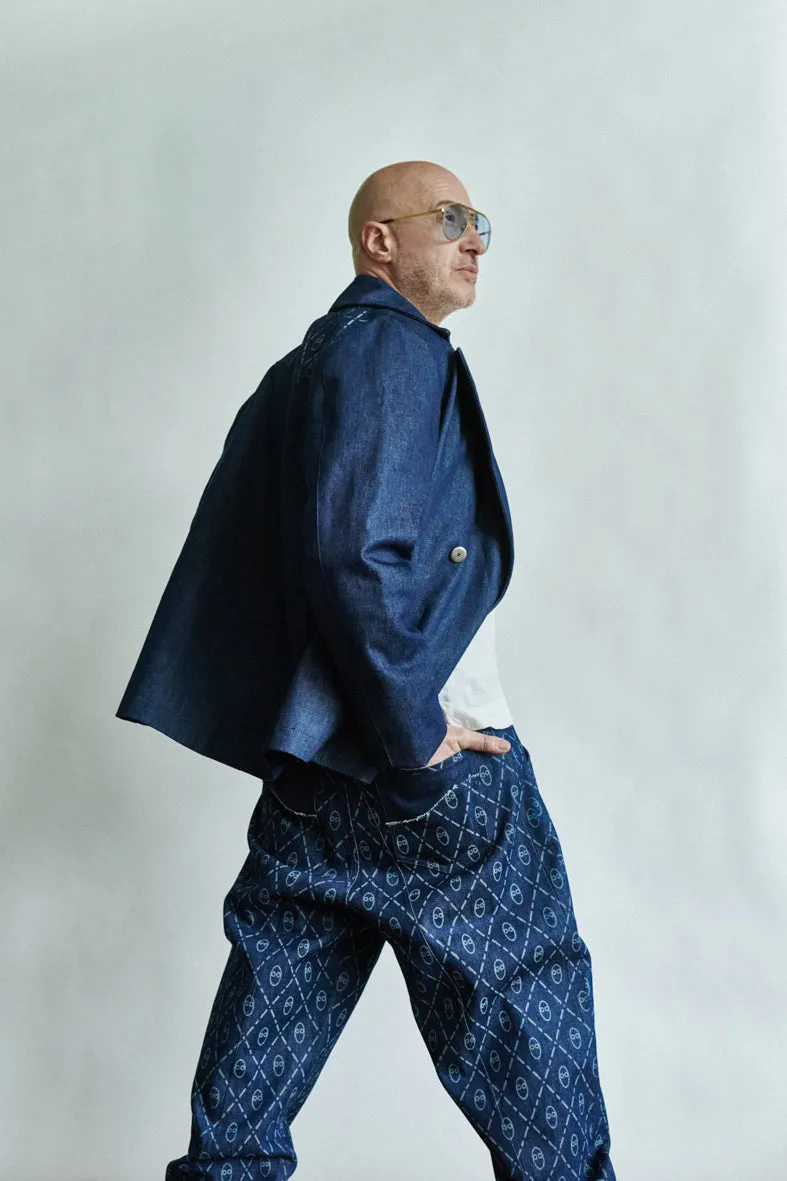 BK   Saturnino logo denim caban jacket