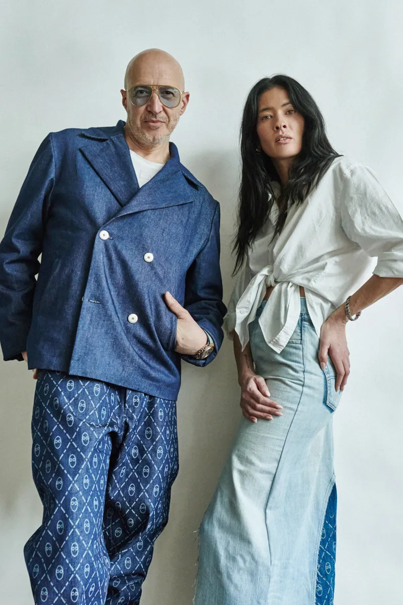 BK   Saturnino logo denim caban jacket