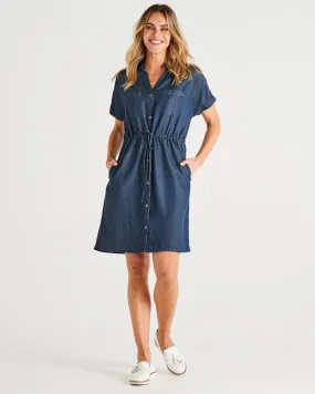 Debra Lyocell Denim Shirt Dress - Dark Denim