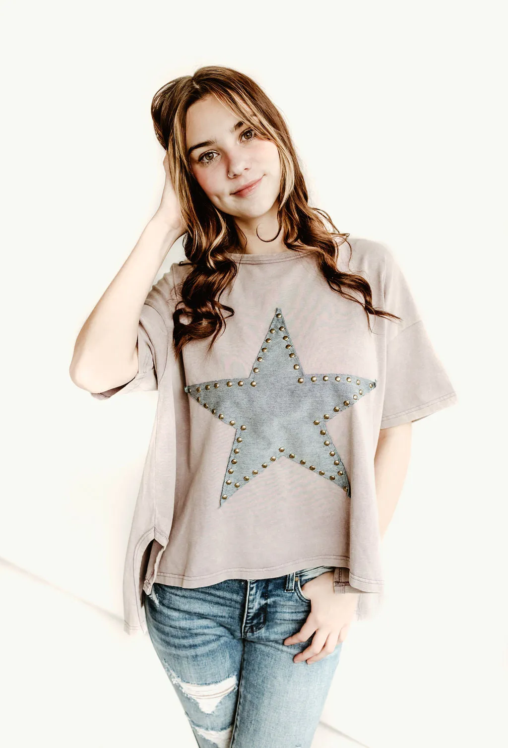 Denim Star Oversized Tee