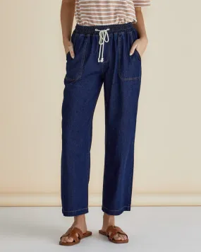 Drapey Denim Jogger - Sapphire