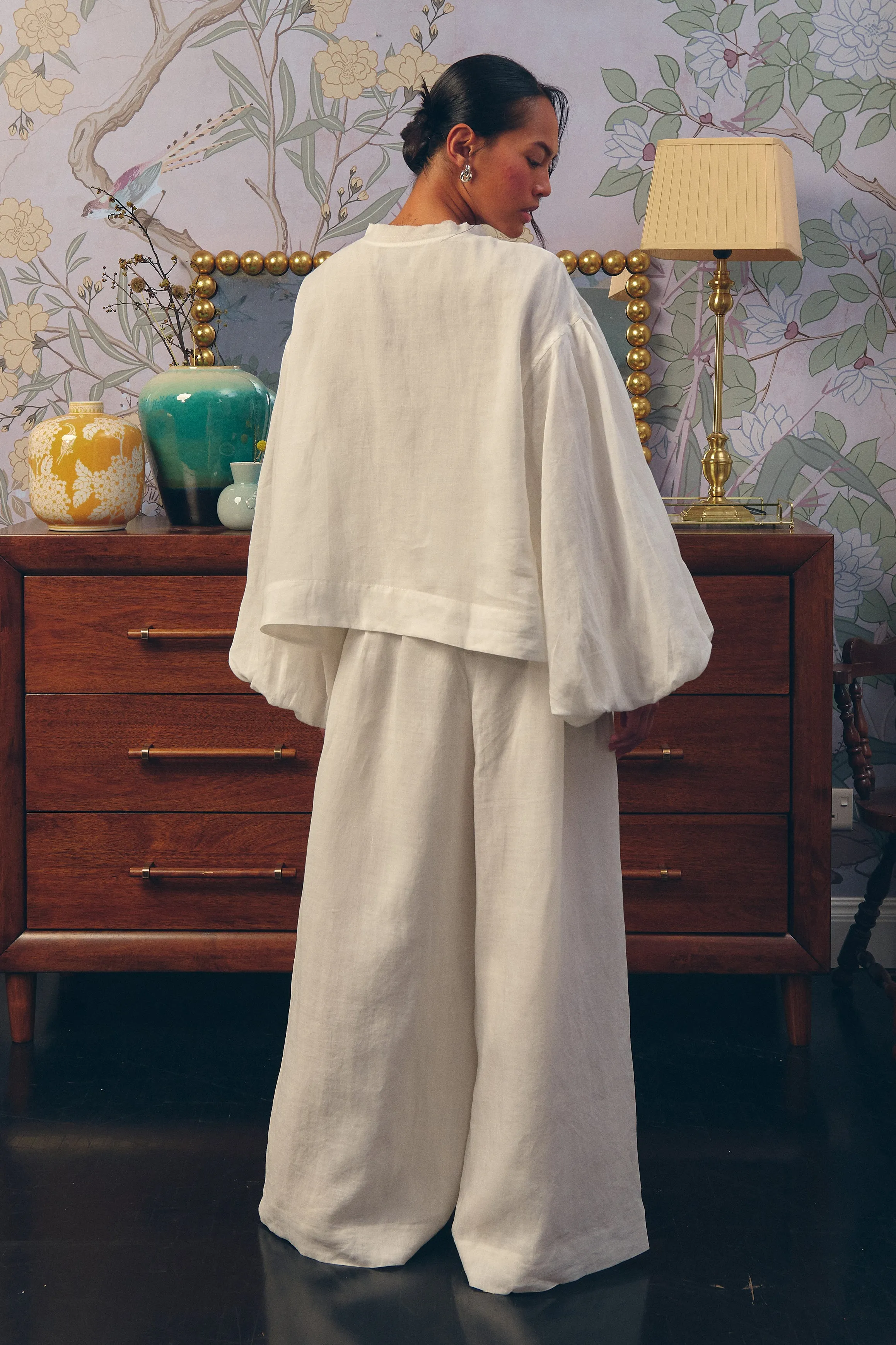 Lady Ramie Trousers in Blanc