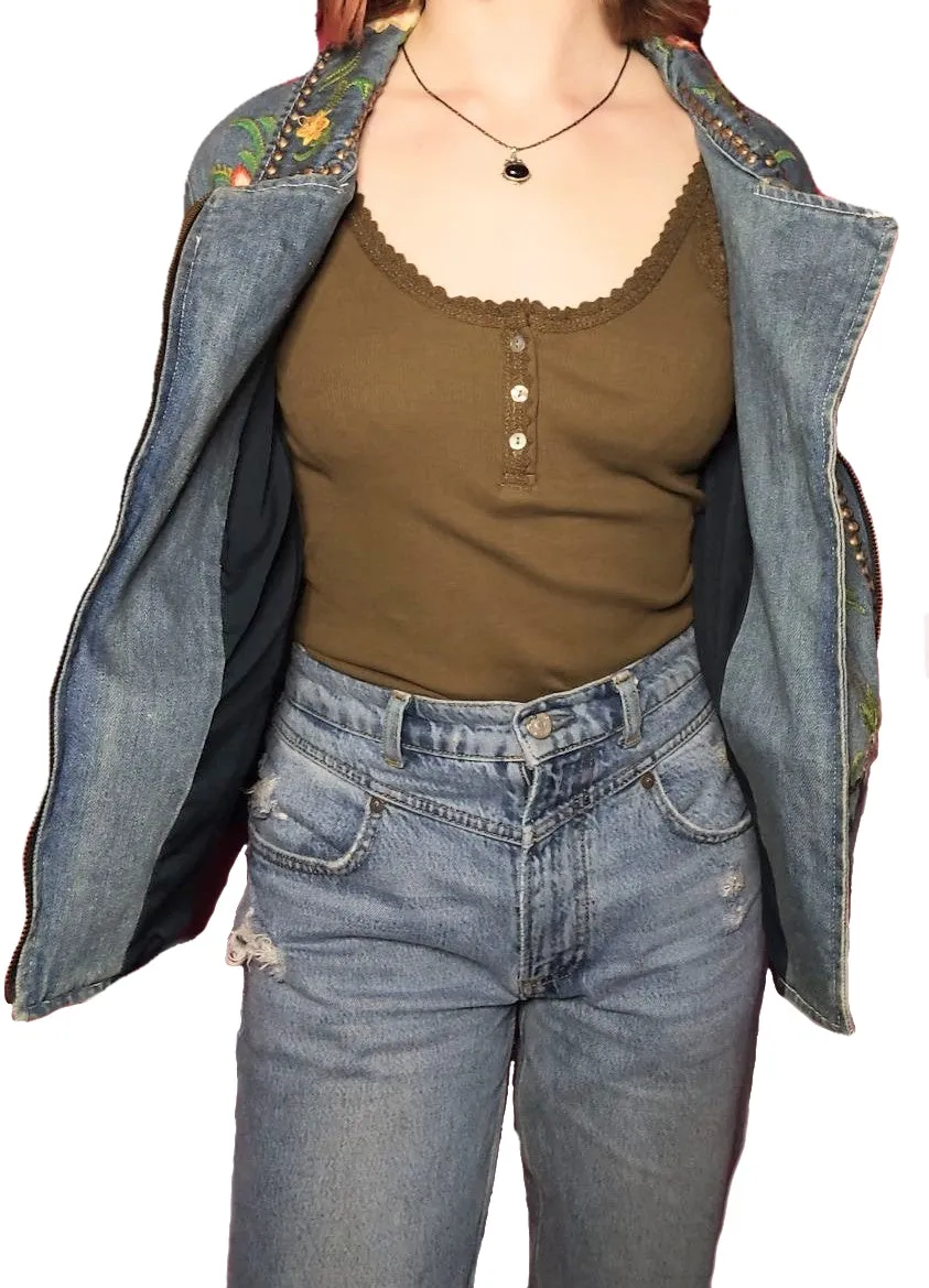 LUCINDA EMBROIDERED DENIM JACKET