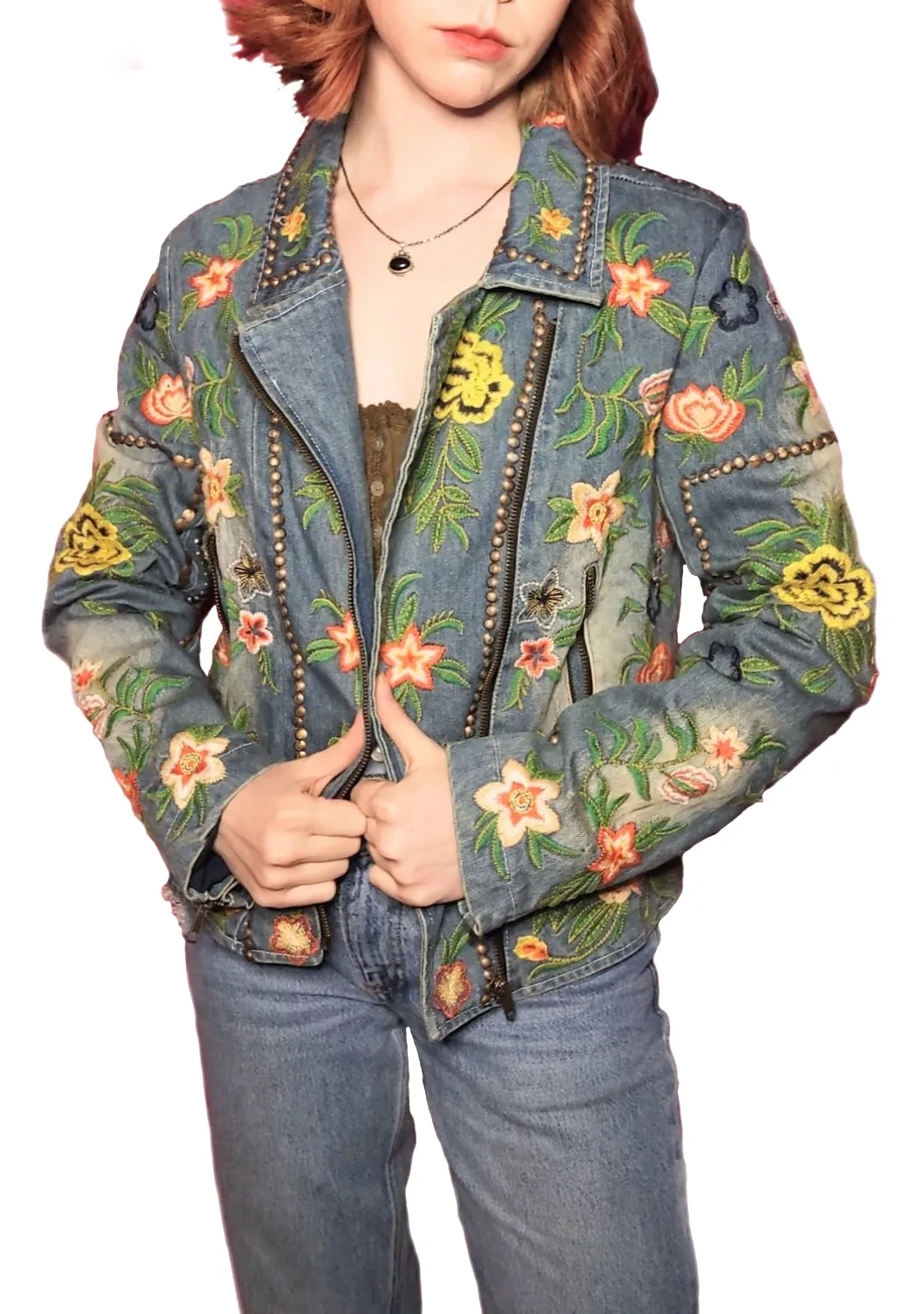 LUCINDA EMBROIDERED DENIM JACKET