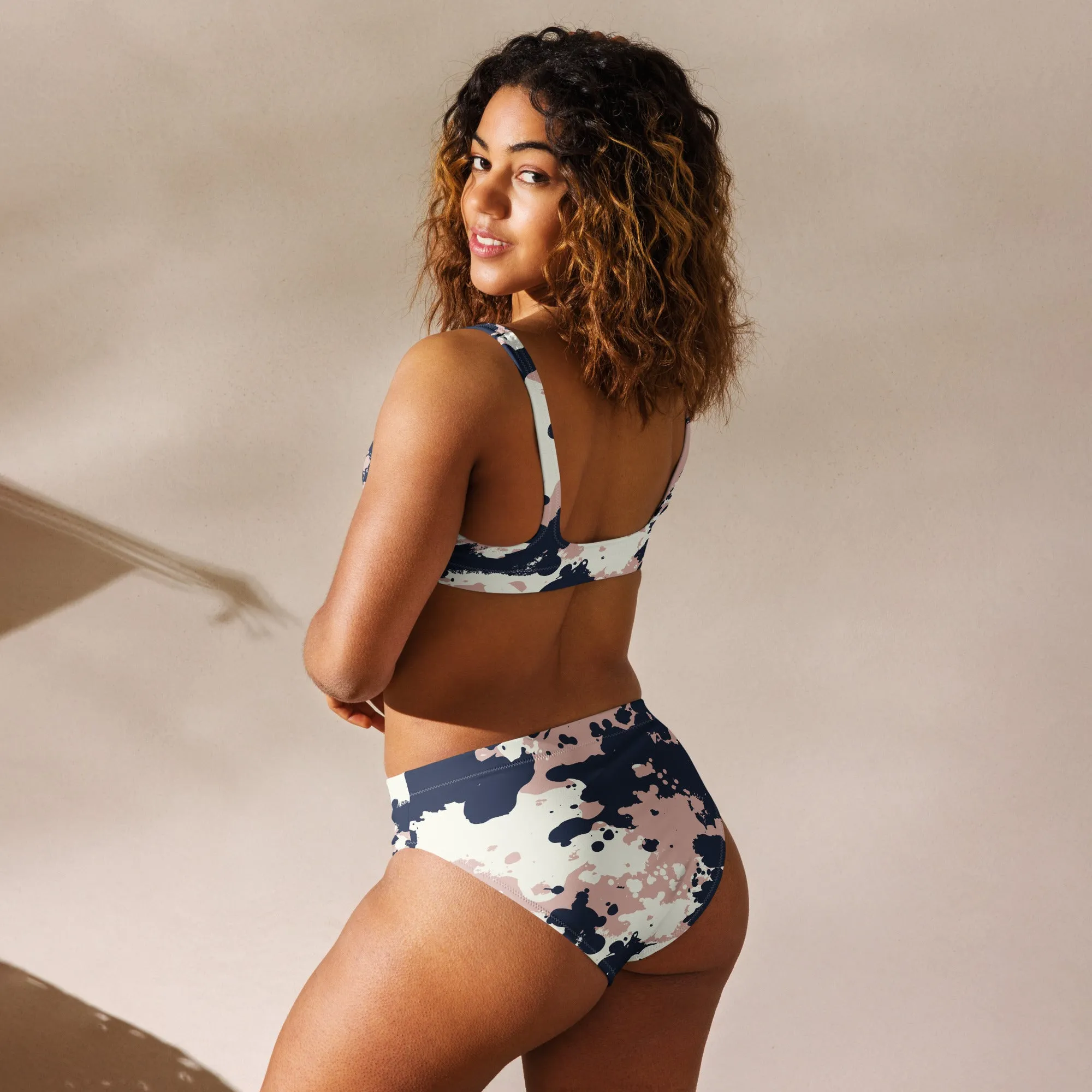 SPLATTERED COLLECTION Recycled high-waisted bikini