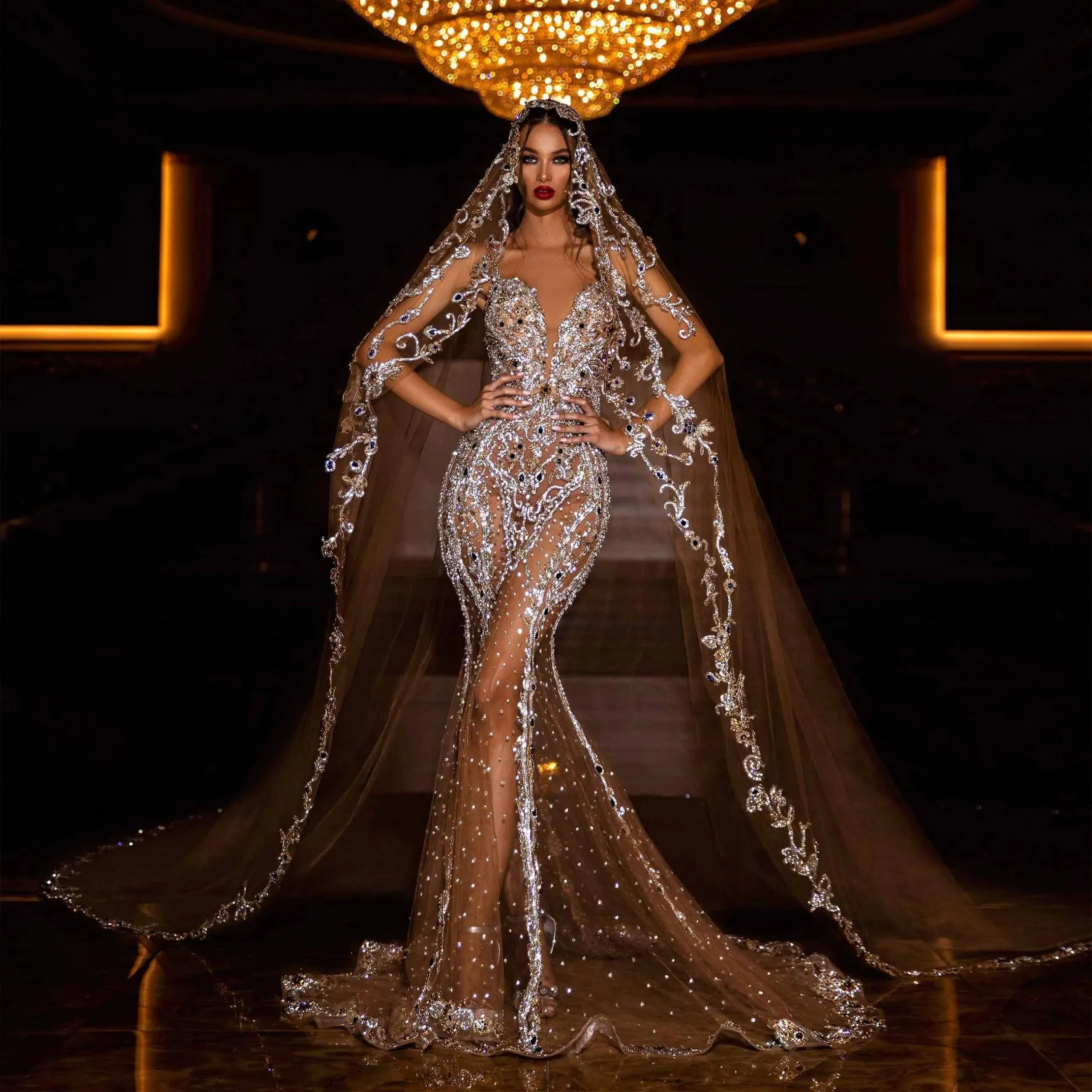 Swarovski Wedding Dress with Veil