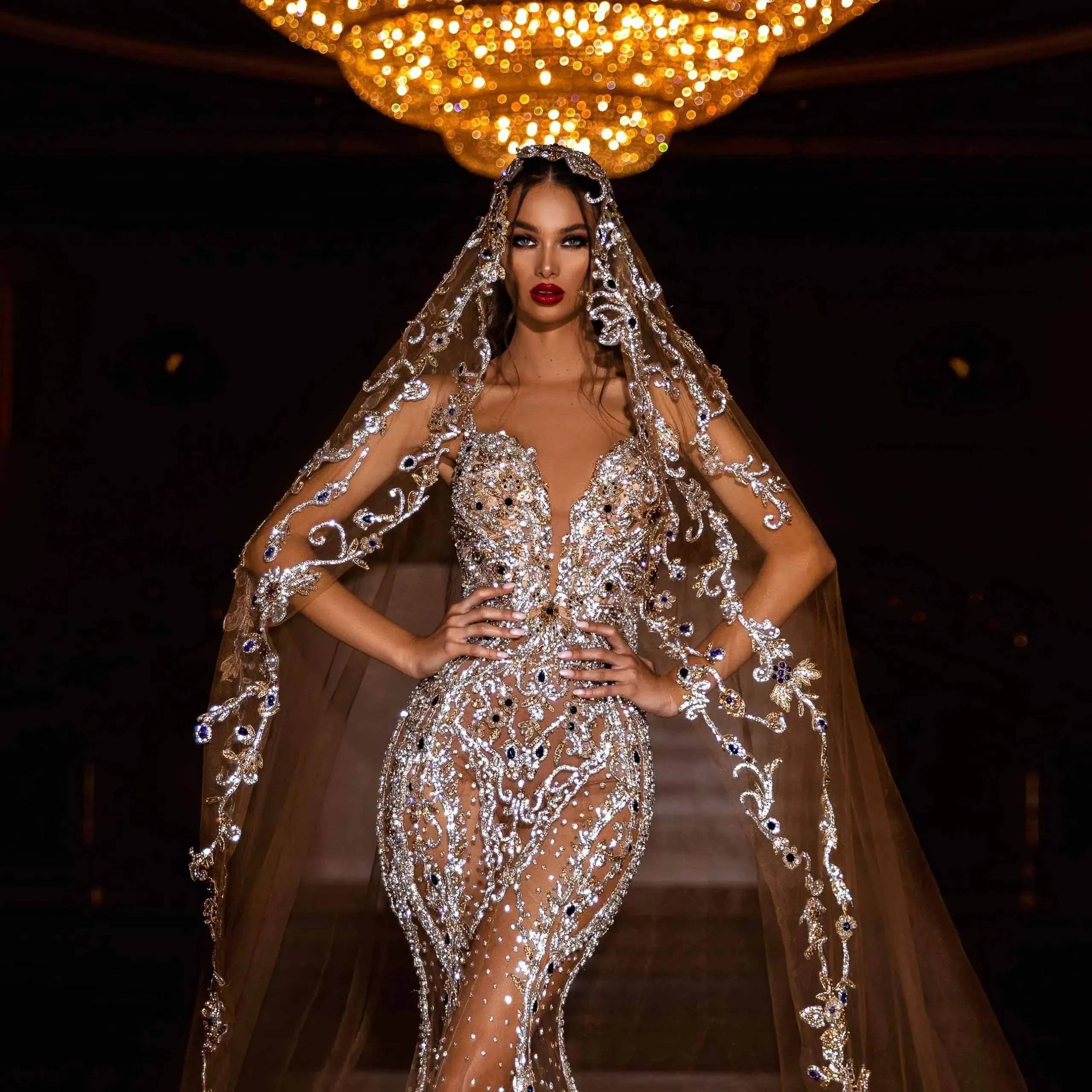 Swarovski Wedding Dress with Veil