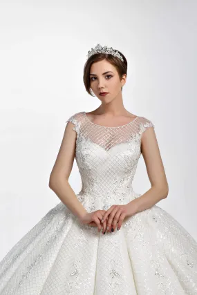 White Ball Gown Lace Dress