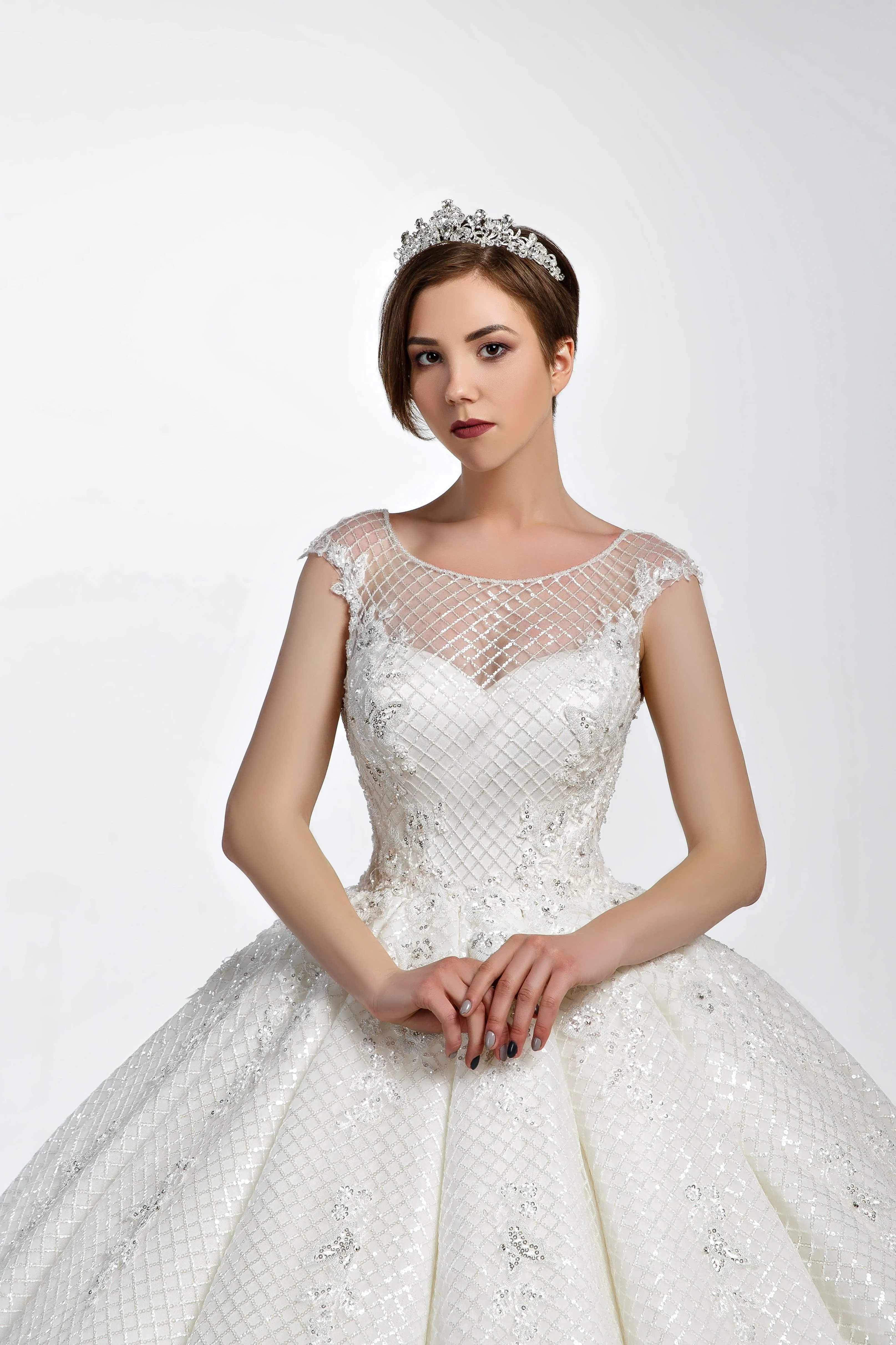 White Ball Gown Lace Dress